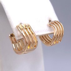 Сережки ХР. Позолота 18К. Діаметр: 12 мм. Ширина: 7 мм.