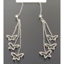 Сережки-протяжки Stainless Steel. Сталь. Родій. Довжина: 12 см