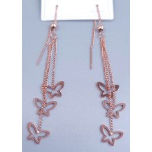 Сережки-протяжки Stainless Steel. Сталь. Позолота ЧВ. Довжина: 12 см