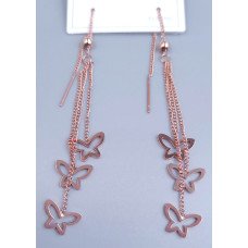 Сережки-протяжки Stainless Steel. Сталь. Позолота ЧВ. Довжина: 12 см