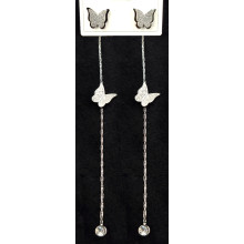 Сережки-гвоздики Stainless Steel. Сталь. Родій. Довжина: 10.3 см