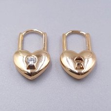 Сережки ХР. Позолота 18К. Камені: білий циркон. Довжина: 18 мм. Ширина: 12 мм