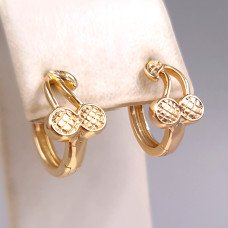 Сережки ХР. Позолота 18К. Діаметр: 14 мм. Ширина: 10 мм.