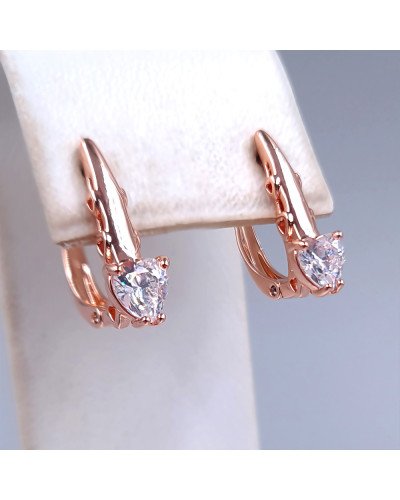 Сережки ХР. Позолота ЧВ. Камені: білий циркон. Довжина: 18 мм. Ширина: 6 мм.
