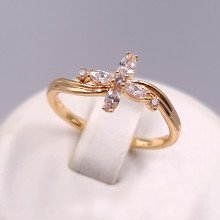 Каблучка XР. Позолота 18К. Камені: білий циркон. Є: 18р 16р