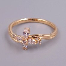 Каблучка XР. Позолота 18К. Камені: білий циркон. Є: 18р 16р