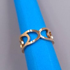 Каблучка Stainless Steel. Сталь. Позолота ЧВ. Є: 16р 17р 18р