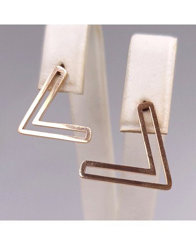 Сережки-гвоздики Stainless steel. Сталь. Позолота ЧВ. Довжина: 24 мм