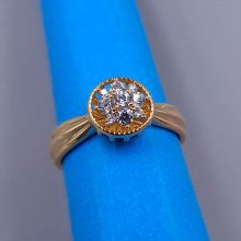 Каблучка XР. Позолота 18К. Камені: білий циркон. Є 16р 17р