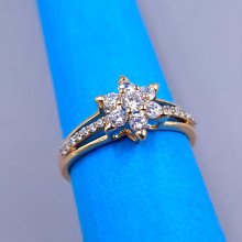 Каблучка XР. Позолота 18К. Камені: білий циркон. Є: 16р 17р 20р