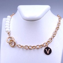 Ланцюжок Stainless Steel. Сталь. Позолота ЧВ. Довжина: 41.5-46.5 см