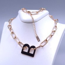 Ланцюжок Stainless Steel. Сталь. Позолота ЧВ. Довжина: 42-47 см