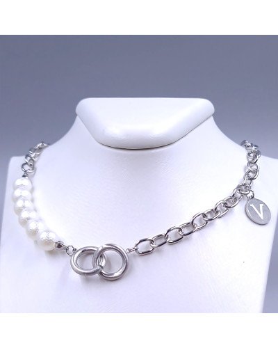 Ланцюжок Stainless Steel. Сталь. Родій. Довжина: 41.5-46.5 см