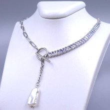 Ланцюжок Stainless Steel. Сталь. Родій. Довжина ланцюжка: 44-49 см