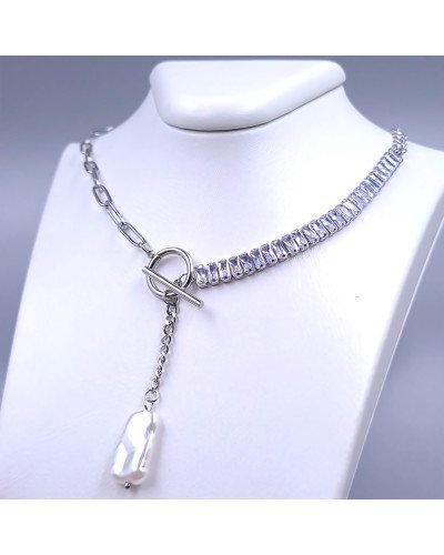 Ланцюжок Stainless Steel. Сталь. Родій. Довжина ланцюжка: 44-49 см