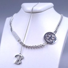 Ланцюжок Stainless Steel. Сталь. Родій. Довжина основного ланцюжка: 43-47.5 см Довжина додаткового: 22 см