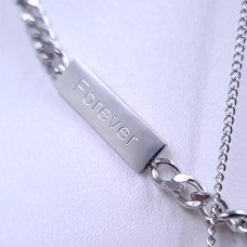 Ланцюжок Stainless Steel. Сталь. Родій. Довжина основного ланцюжка: 43-47.5 см Довжина додаткового: 22 см