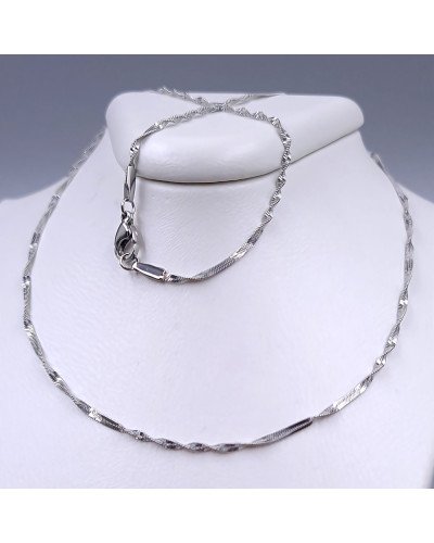 Ланцюжок Stainless Steel. Сталь. Родій. Довжина: 46 см Товщина: 2 мм