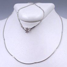 Ланцюжок Stainless Steel. Сталь. Родій. Довжина: 45 см Товщина: 1 мм