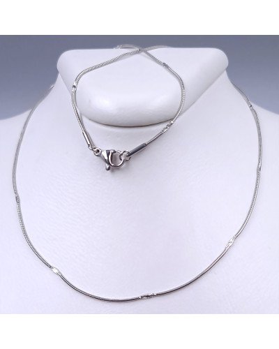Ланцюжок Stainless Steel. Сталь. Родій. Довжина: 45 см Товщина: 1 мм