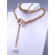 Ланцюжок із кулоном Stainless Steel. Сталь. Позолота ЧВ. Довжина: 54-59 см