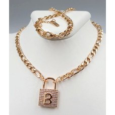 Ланцюжок із кулоном Stainless Steel. Сталь. Позолота ЧВ. Довжина: 43.5-48.5 см. Довжина кулона: 23 мм