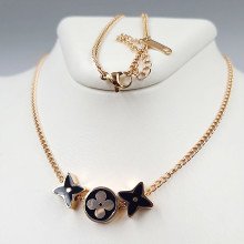 Ланцюжок із кулонами Stainless Steel. Сталь. Позолота ЧВ. Довжина: 41.5-46.5 см