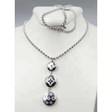 Ланцюжок із кулоном Stainless Steel. Сталь. Родій. Довжина: 41-46 см Довжина кулона: 43 мм