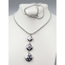 Ланцюжок із кулоном Stainless Steel. Сталь. Родій. Довжина: 41-46 см Довжина кулона: 43 мм
