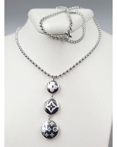 Ланцюжок із кулоном Stainless Steel. Сталь. Родій. Довжина: 41-46 см Довжина кулона: 43 мм