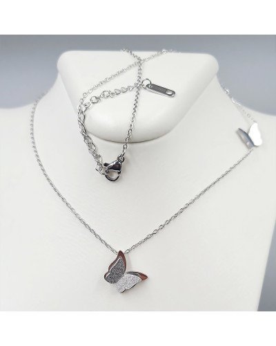 Ланцюжок із кулонами Stainless Steel. Сталь. Родій. Довжина: 42-47 см