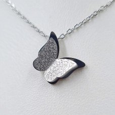 Ланцюжок із кулонами Stainless Steel. Сталь. Родій. Довжина: 42-47 см