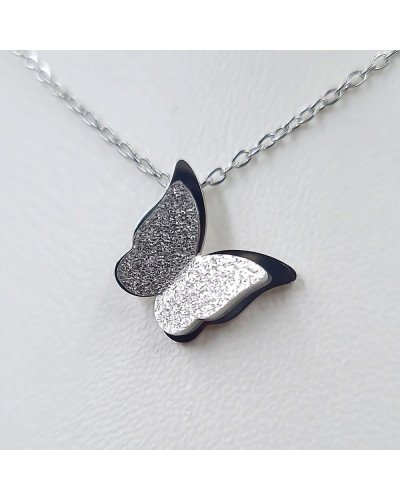 Ланцюжок із кулонами Stainless Steel. Сталь. Родій. Довжина: 42-47 см