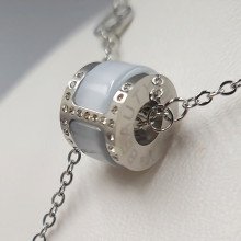 Ланцюжок із кулоном Stainless Steel. Сталь. Родій. Довжина: 48-51 см. Діаметр кулона: 15 мм