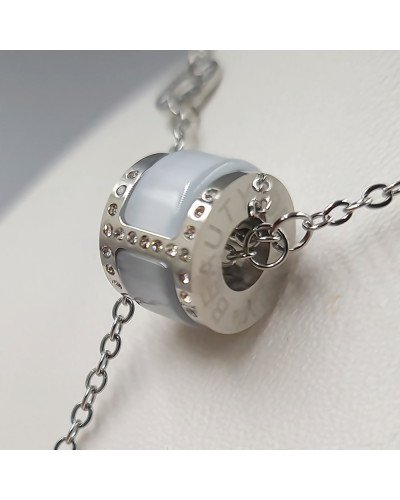 Ланцюжок із кулоном Stainless Steel. Сталь. Родій. Довжина: 48-51 см. Діаметр кулона: 15 мм