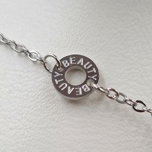 Ланцюжок із кулоном Stainless Steel. Сталь. Родій. Довжина: 48-51 см. Діаметр кулона: 15 мм