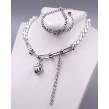 Ланцюжок із кулоном Stainless Steel. Сталь. Родій. Довжина ланцюжка: 41-46 см