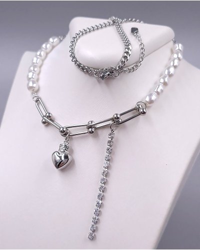 Ланцюжок із кулоном Stainless Steel. Сталь. Родій. Довжина ланцюжка: 41-46 см