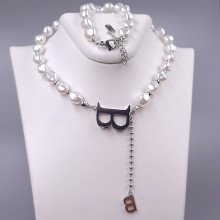 Ланцюжок із кулоном Stainless Steel. Сталь. Родій. Довжина ланцюжка: 45-50 см