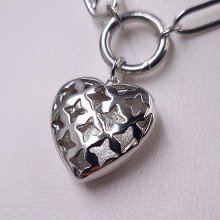 Ланцюжок із кулоном Stainless Steel. Сталь. Родій. Довжина ланцюжка: 45.5-50.5 см Довжина кулона: 17 мм