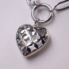 Ланцюжок із кулоном Stainless Steel. Сталь. Родій. Довжина ланцюжка: 45.5-50.5 см Довжина кулона: 17 мм