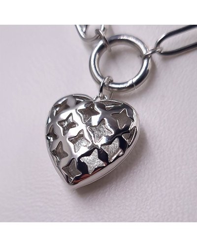 Ланцюжок із кулоном Stainless Steel. Сталь. Родій. Довжина ланцюжка: 45.5-50.5 см Довжина кулона: 17 мм