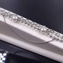 Браслет Stainless Steel. Сталь. Родій. Довжина: 16.5-21 см