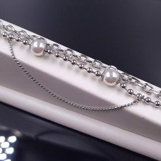 Браслет Stainless Steel. Сталь. Родій. Довжина: 16.5-21 см
