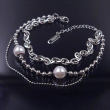 Браслет Stainless Steel. Сталь. Родій. Довжина: 16.5-21 см