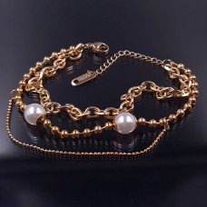 Браслет Stainless Steel. Сталь. Позолота ЧВ. Довжина: 16.5-20.5 см