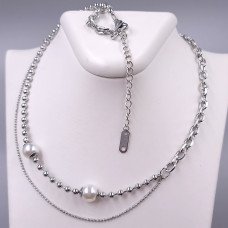 Ланцюжок із кулоном Stainless Steel. Сталь. Родій. Довжина ланцюжка: 42-47 см