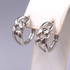 Сережки ХР. Родій. Діаметр: 18 мм. Ширина: 8 мм.
