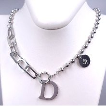 Ланцюжок із кулоном Stainless Steel. Сталь. Родій. Довжина ланцюжка: 38-43 см