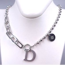 Ланцюжок із кулоном Stainless Steel. Сталь. Родій. Довжина ланцюжка: 38-43 см